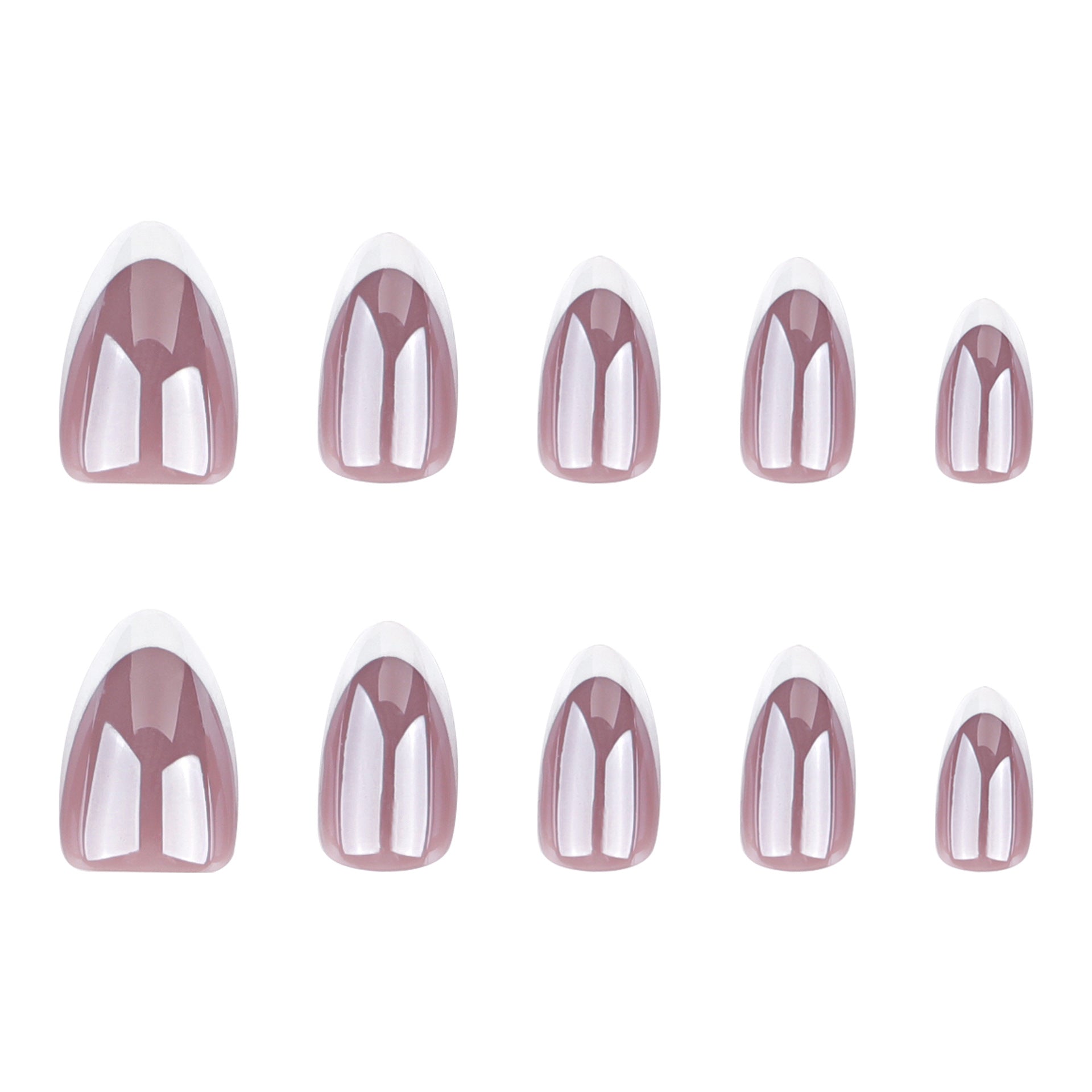 極簡法式白色塗層短款可重複使用穿戴甲批發｜365nails