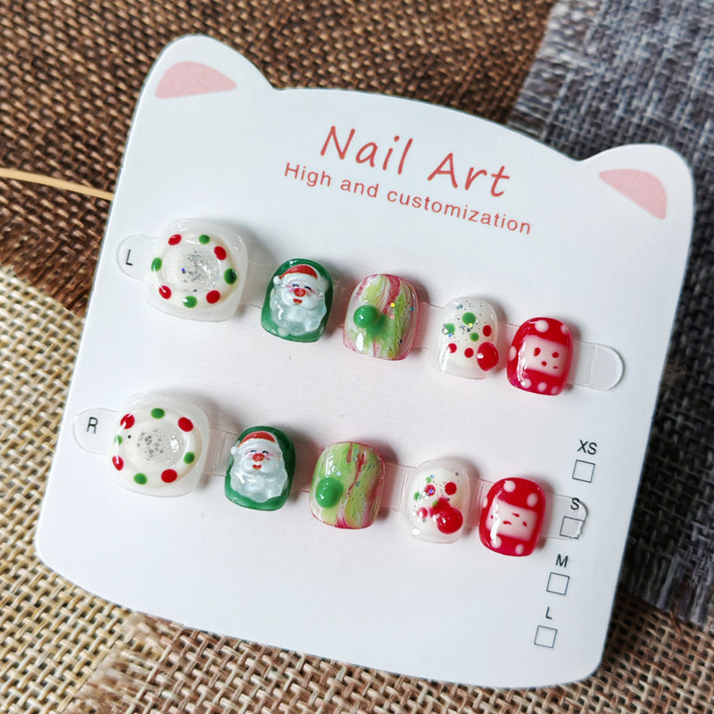 365nails-Christmas Kids Bundle: 6 Styles Mixed – Short Square Kids Nail Art