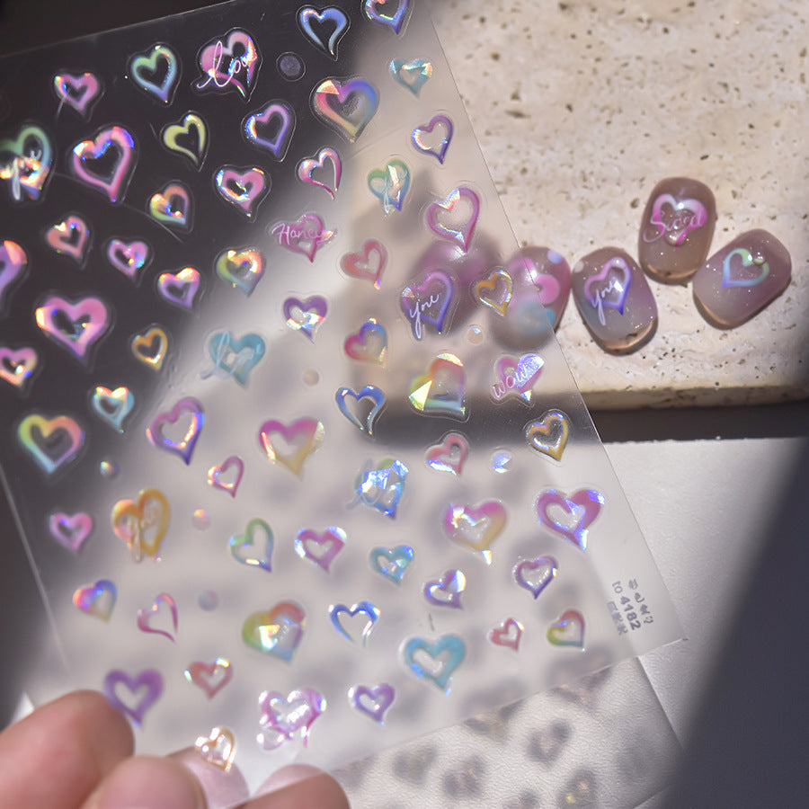 365nails: "Holographic Heart" – nail art stickers