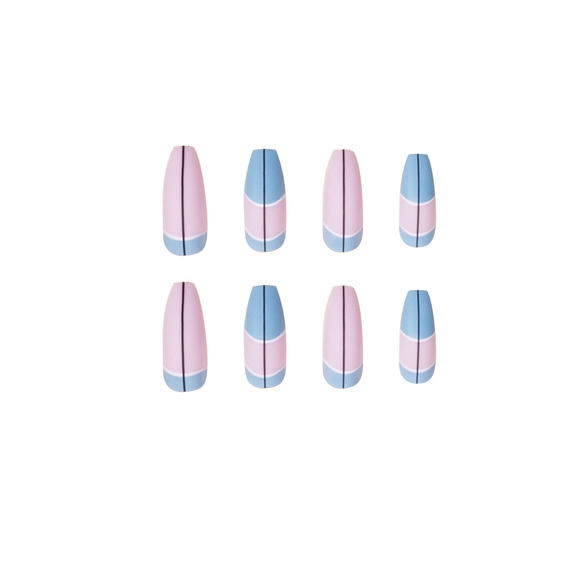 press on nail  blue French   direct supply wearable nail finished product｜365nails