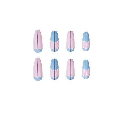 press on nail  blue French   direct supply wearable nail finished product｜365nails
