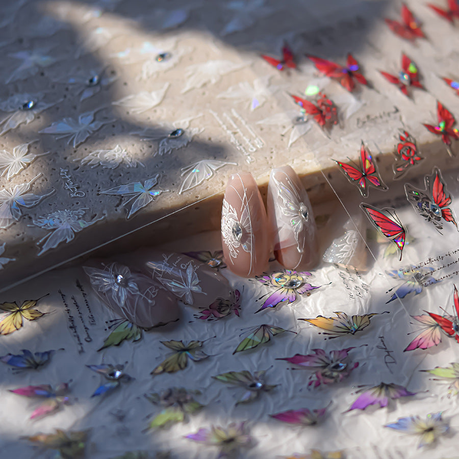 365nails: "Iridescent Crystal Butterfly" – nail art stickers