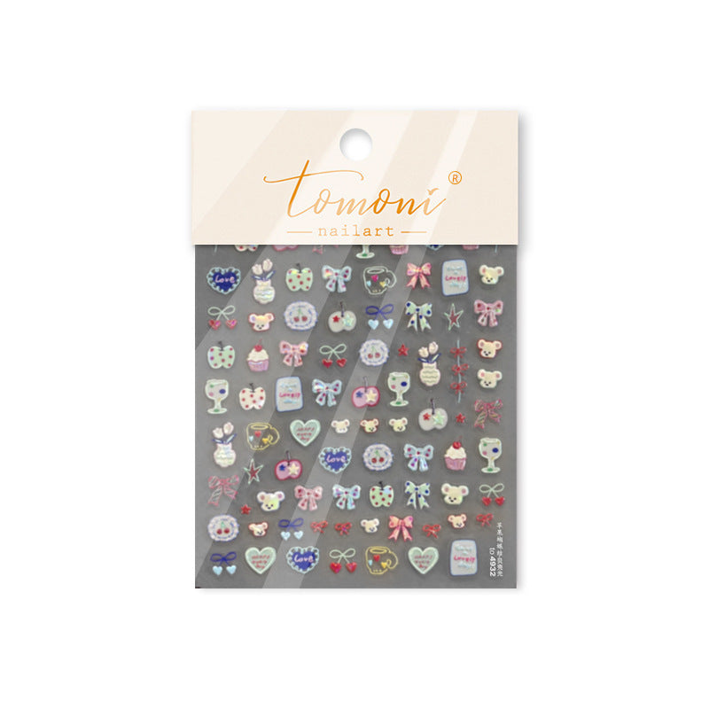 Cute Pastel Toy Collection: "Sweet Toy Box" – 3D Embossed Nail Sticker