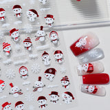 Cute Christmas Snowman Nail Art Sticker Flat Adhesive Christmas Snowman Little Penguin DIY Nail Sticker DH