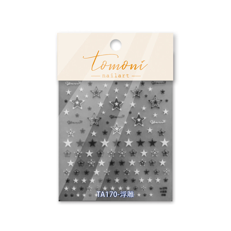 Gold Star: "Celestial Sparkle" – 3D Embossed Nail Sticker