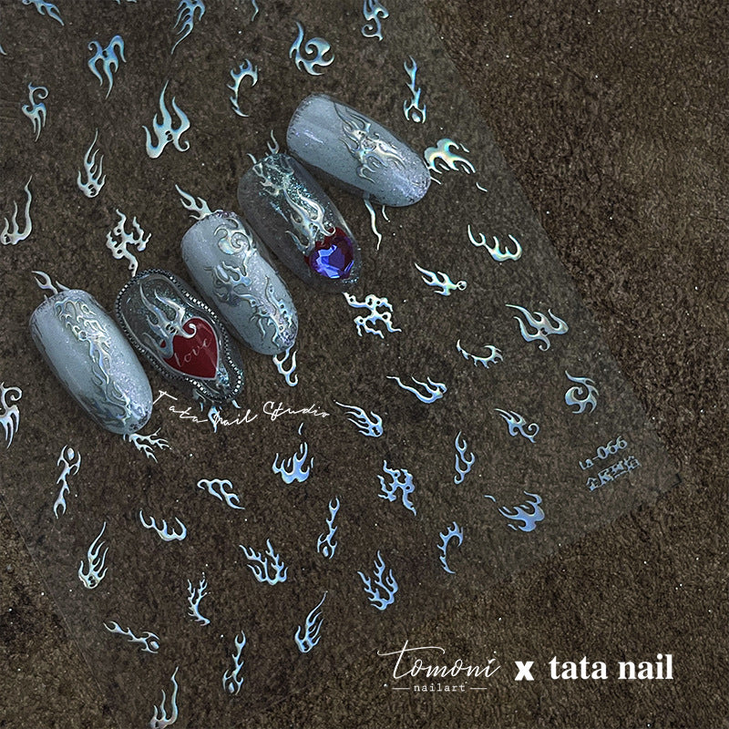 365nails: "Holographic Iridescent Flame" – Nail Art Stickers