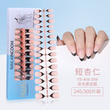 Nail Tips New  French press on nails 240 pieces boxed fake nail manicure work in progress matte full sticker French nail piece