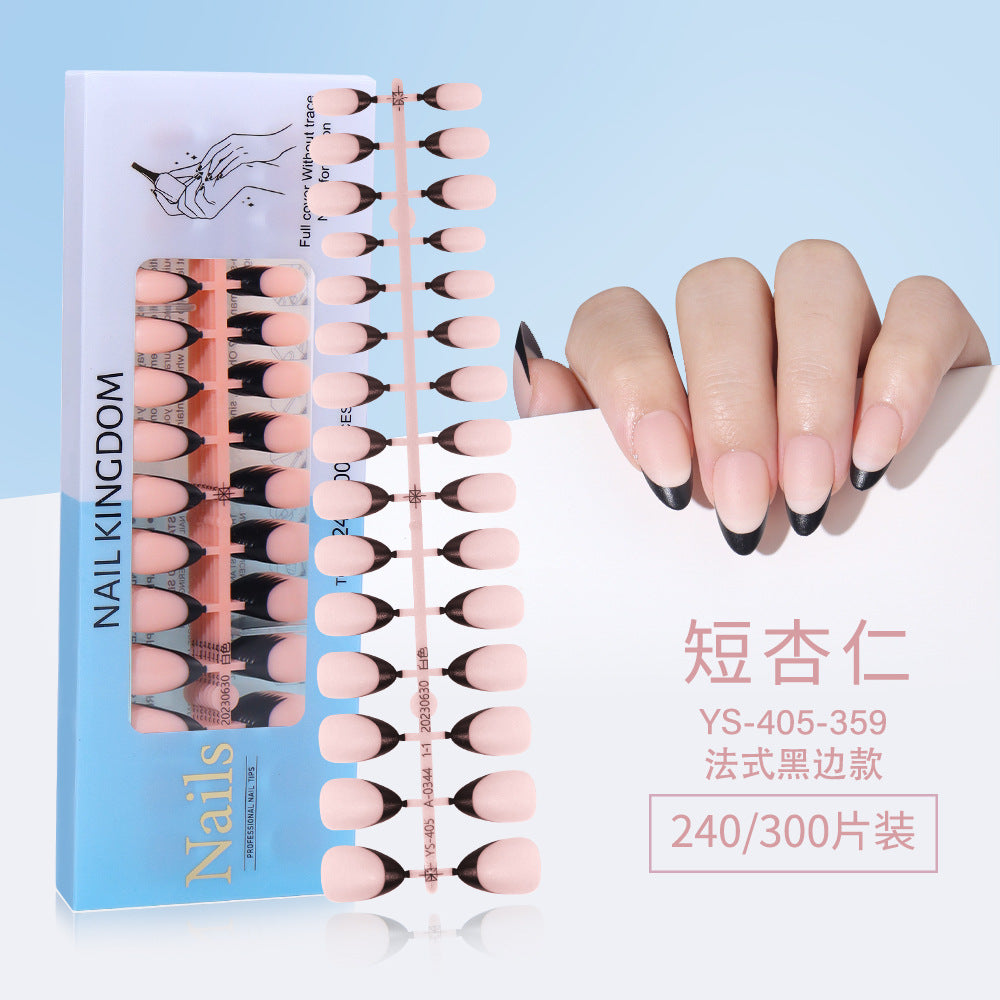Nail Tips New  French press on nails 240 pieces boxed fake nail manicure work in progress matte full sticker French nail piece