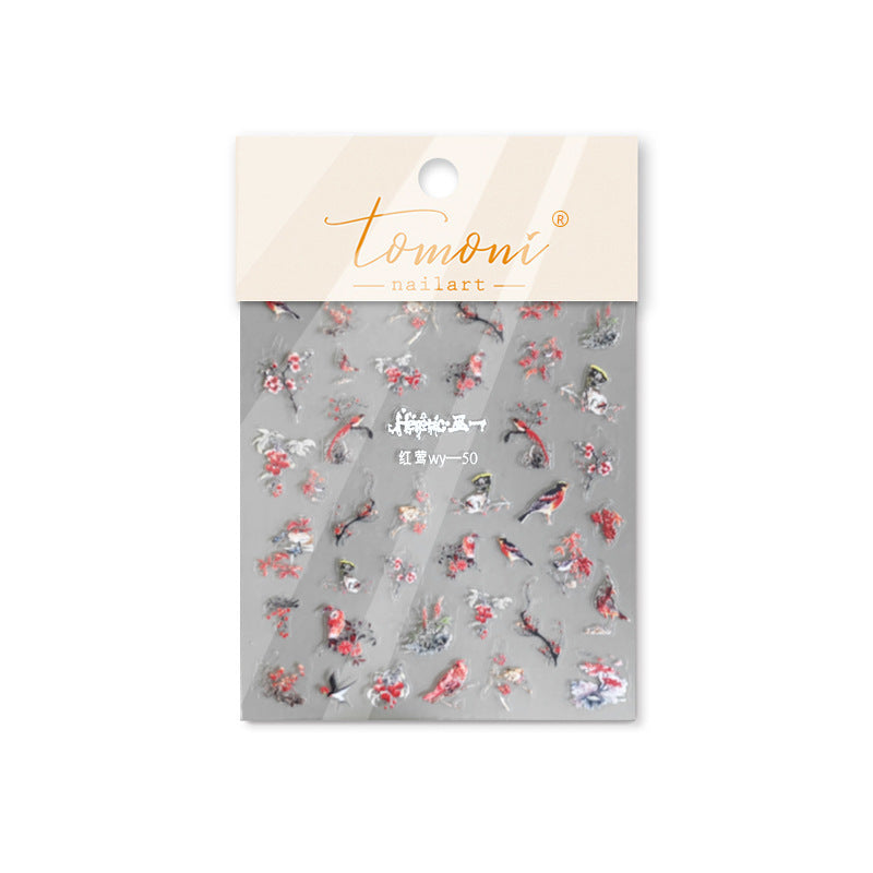 365nails: "Ink Wash Peony" – nail art stickers
