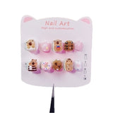 Kapibara Cute Kids Press On Nails with Dessert Charms