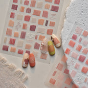 365nails: 테라코타 붓터치 스퀘어형 엠보싱 세트 – 네일 아트 스티커