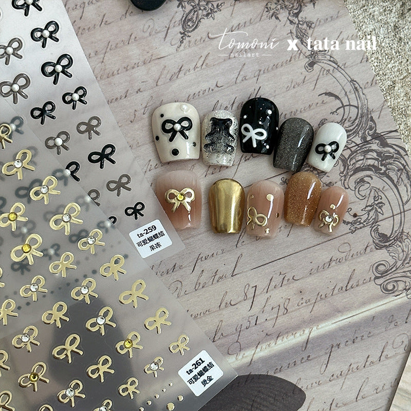 Jelly Crystal Bows – Minimalist Nail Art Set