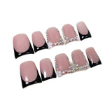 Duck bill nail sweet cool hot girl pink black French ice through handmade press-on nails wearable fake nail wholesale｜365nails