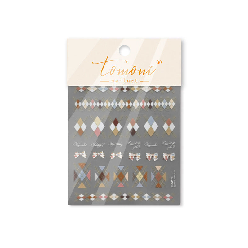 365nails: "Pastel Argyle Bow" – nail art stickers