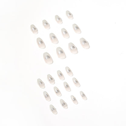 Mudança gradual de temperamento, cinza, pêssego, coração, pérola, desgaste, arte de unha finalizada, remendo de unha, peça de unha removível, vendas de fábrica｜365nails