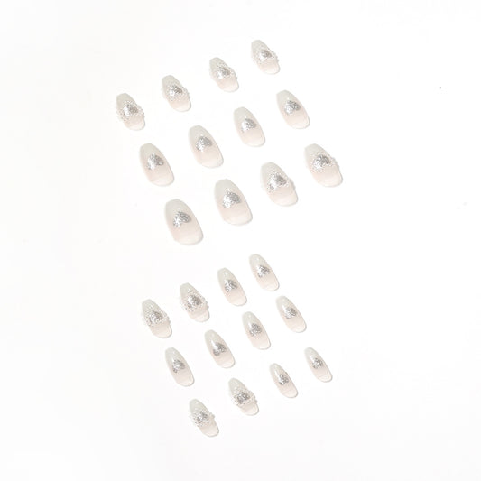 Mudança gradual de temperamento, cinza, pêssego, coração, pérola, desgaste, arte de unha finalizada, remendo de unha, peça de unha removível, vendas de fábrica｜365nails