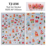 Happy Christmas Nail Art Sticker 5D Embossed Three-dimensional Snowman Christmas Bear DIY Nail Sticker Ornament TJ