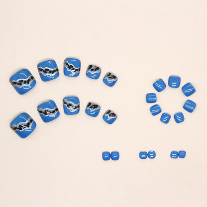 Summer fresh Klein blue manicure leopard print amber press-on nails Press-on toenails fake nail special Press-on toenails nail｜365nails
