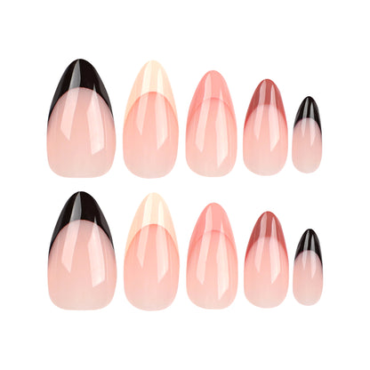 Yiwu manicure press on nails piece simple pink splicing fake nails nails piece Press onable nails piece nails sticker wholesale｜365nails