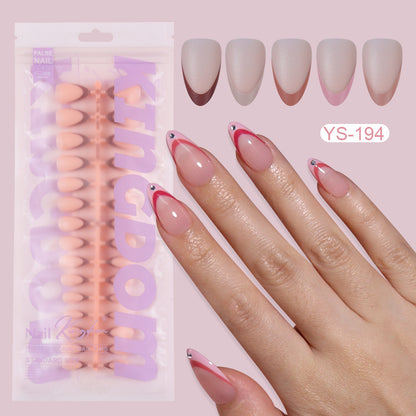 Nail Tips Wear armor  French five-color manicure fake nails, prefabricated nail seamless matte color nail patches 150 pieces