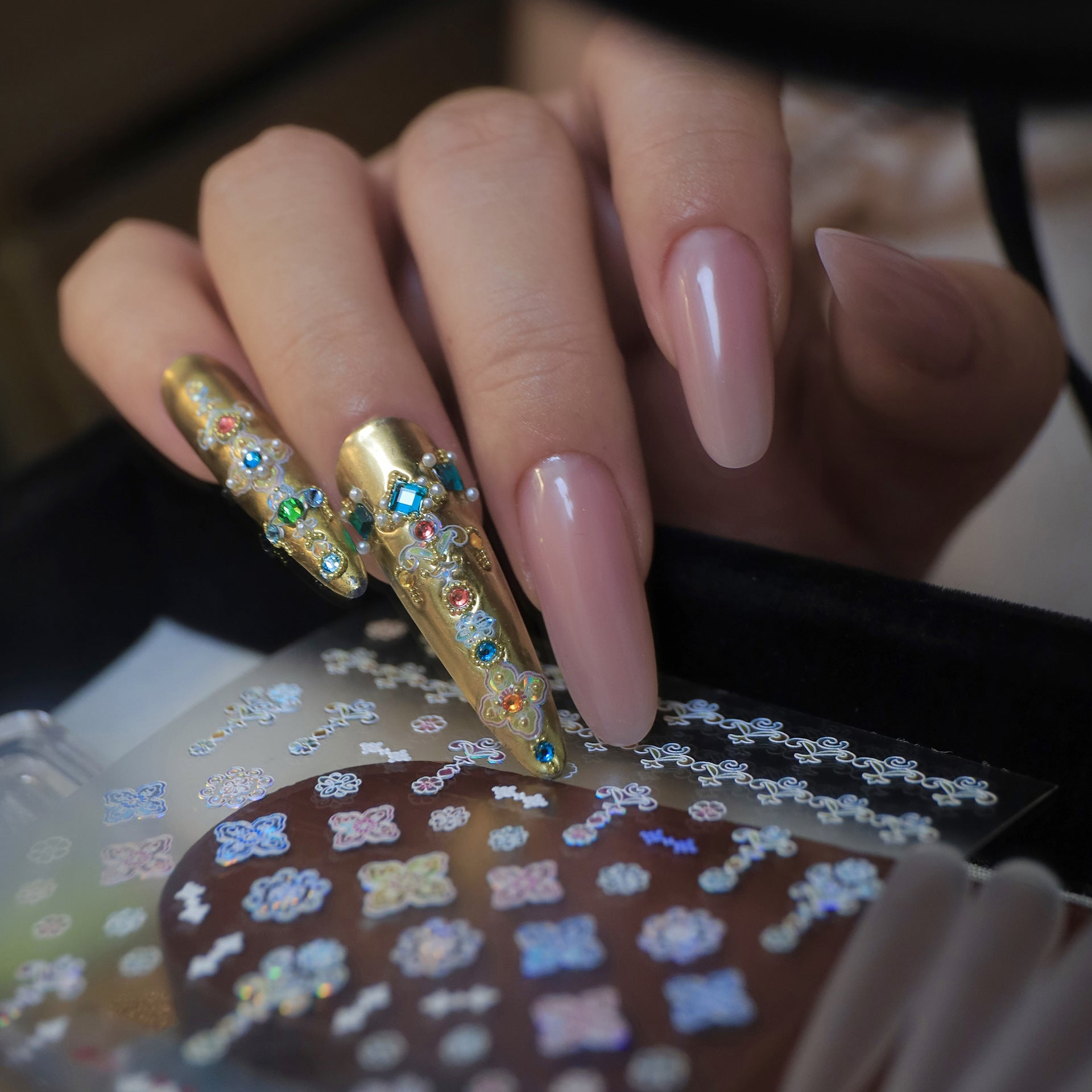 365nails: 홀로그램 클로버 십자가 네일 아트 스티커