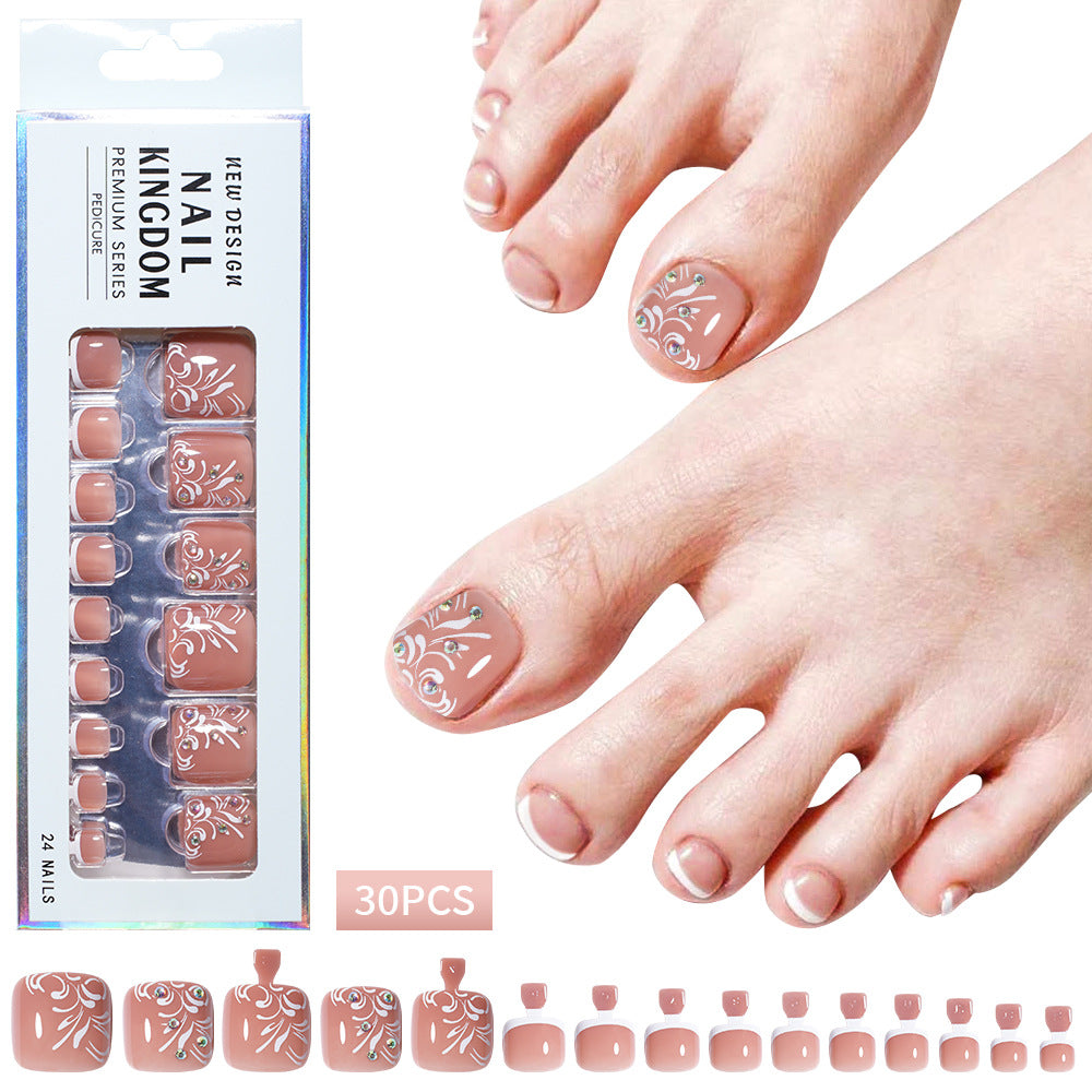French press on nails and toenail simple and versatile removable prefabricated manicure advanced sense fake nail piece wholesale