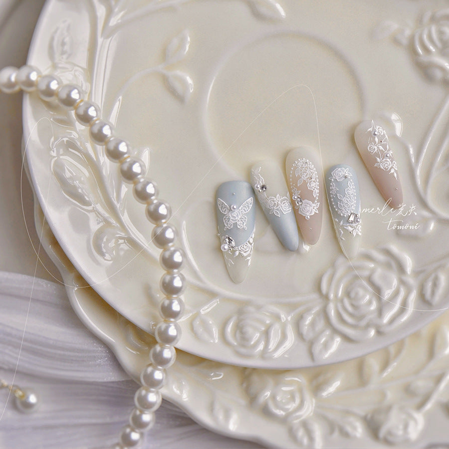 365nails : « Holographic Crystal Blue Flower » – Autocollants pour ongles