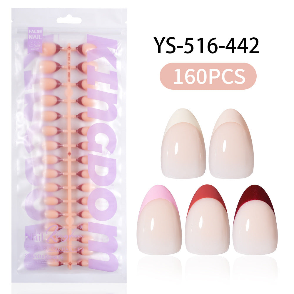 Nail Tips press on nails  explosion five-color French manicure glossy high-end square removable patch fake nail nail piece