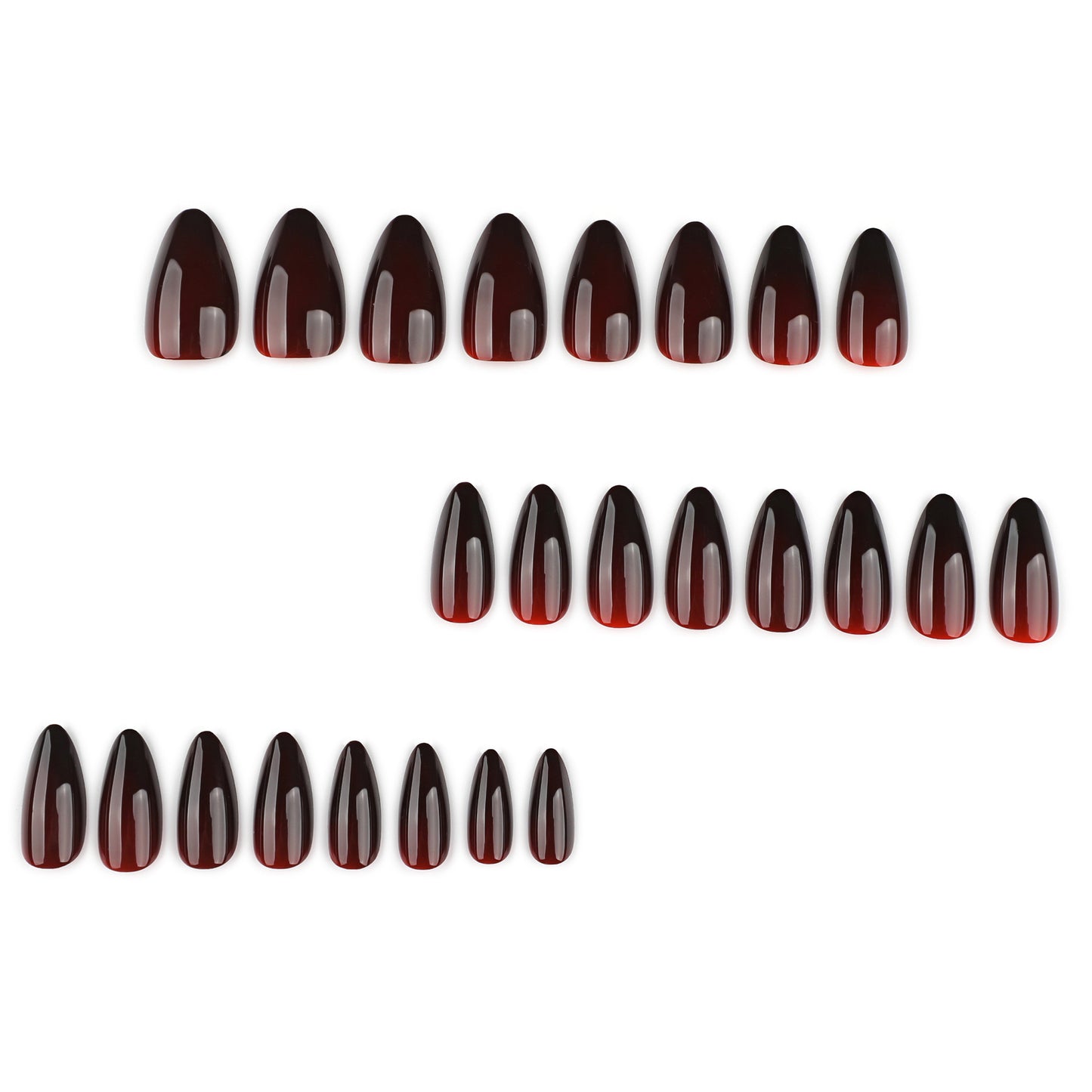 Deep Wine Glossy Solid Color Press On Nails