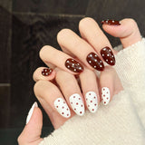 Red White Polka Dot Press On Nails