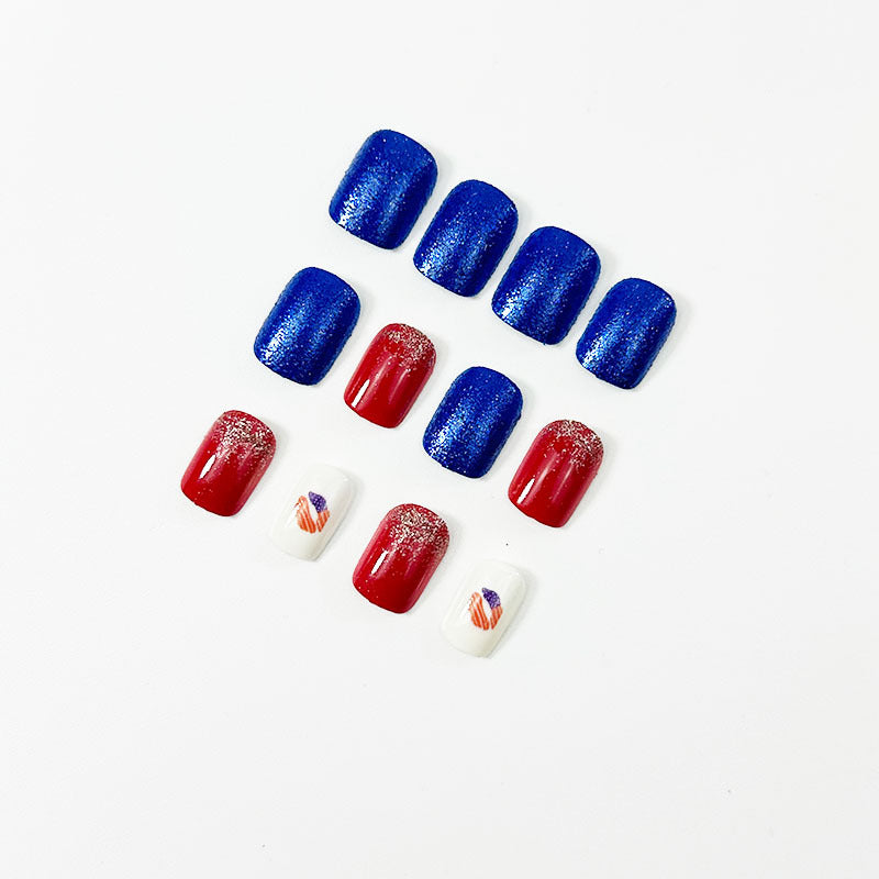 365nails: "Funky Star French" – Diagonal Star Printed Oval Nails