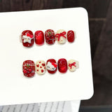 Red Sweet Cherry Short Squoval Press On Nails