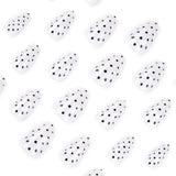 Black dots almond on white background press-on nails