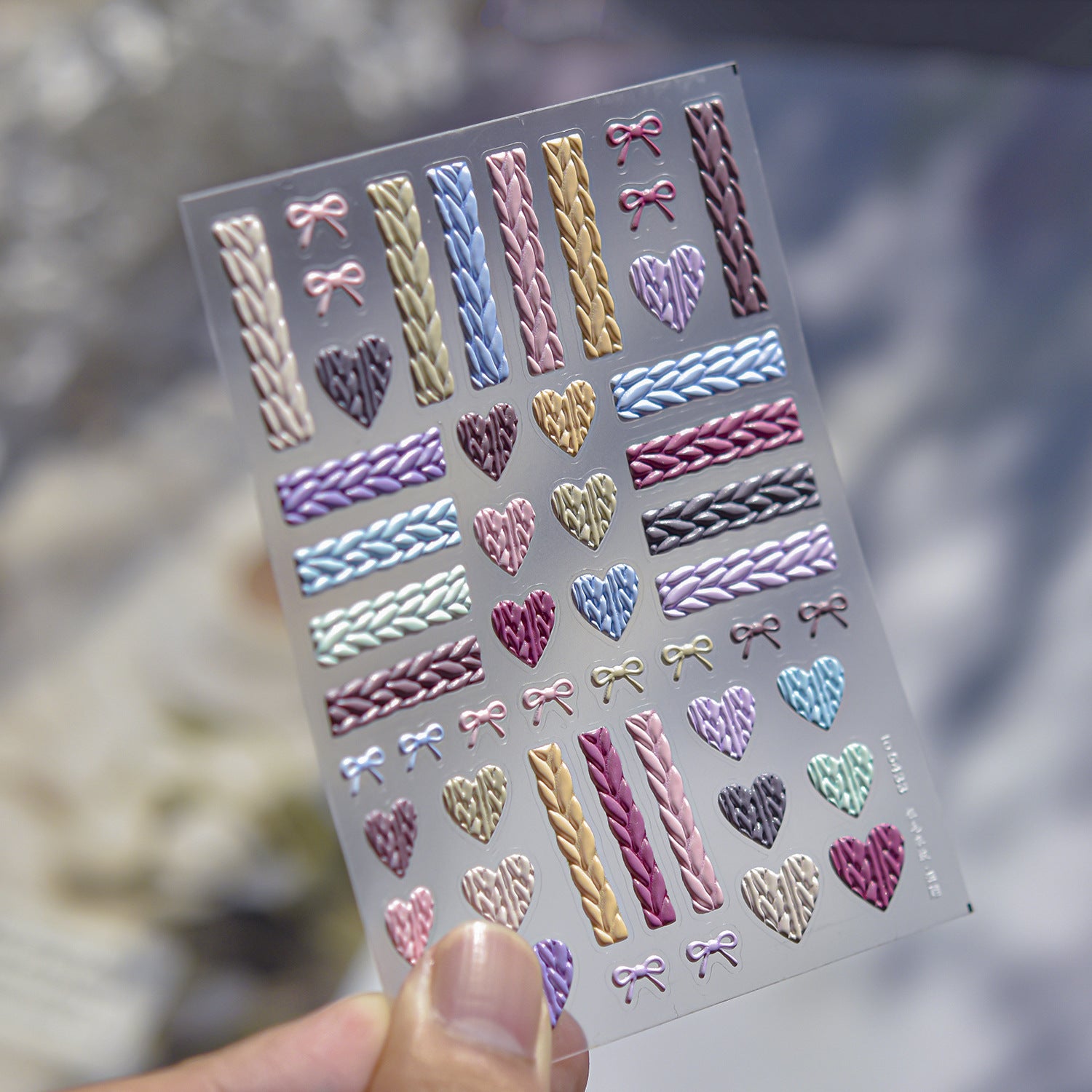 Knit Texture Collection: "Cozy Knit" – 3D Embossed Nail Sticker