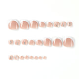 Use unha curta branca com strass francês para usar unha e pedaço de unha do pé. Peça de unha removível e vestível. Adesivo de unha 365nails.