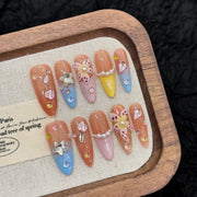 365nails: "Sweet Dreams" – 3D Candy & Bow Handmade Almond Nails