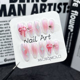Sweet Cool Spice Girl Handmade Nail Patch  Blush  Almonds Handmade Press-on Nails Wearable Nail Sticker｜365nails