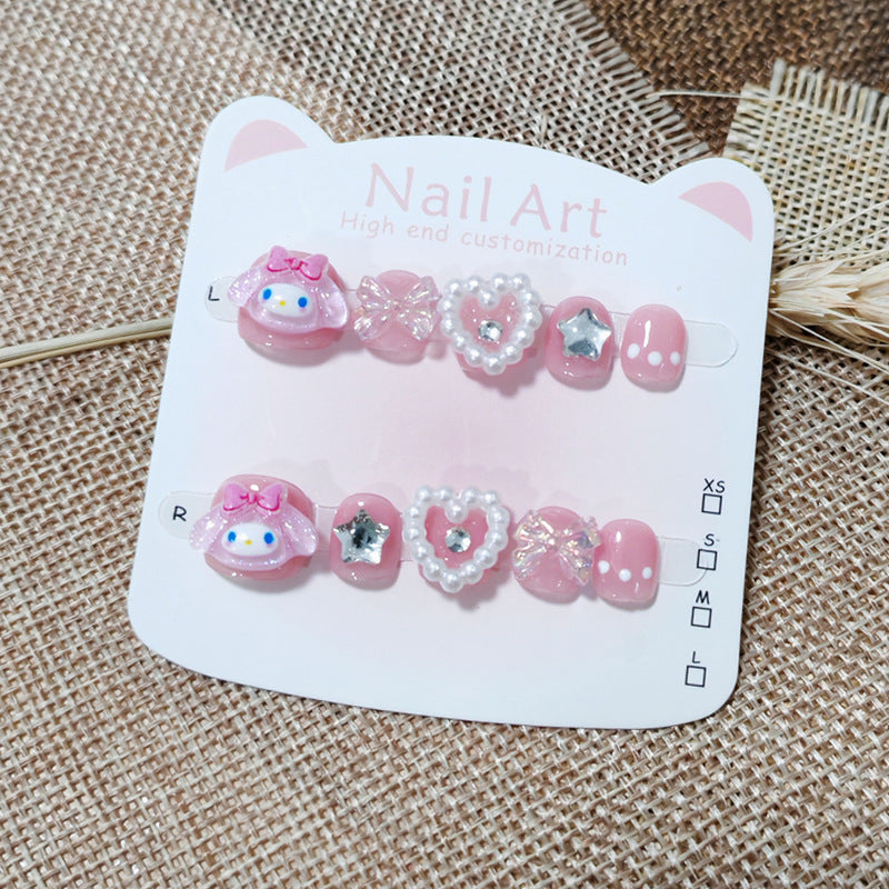 365nails: 甜心旋律 – 短款 方圓形 手工製 兒童穿戴甲