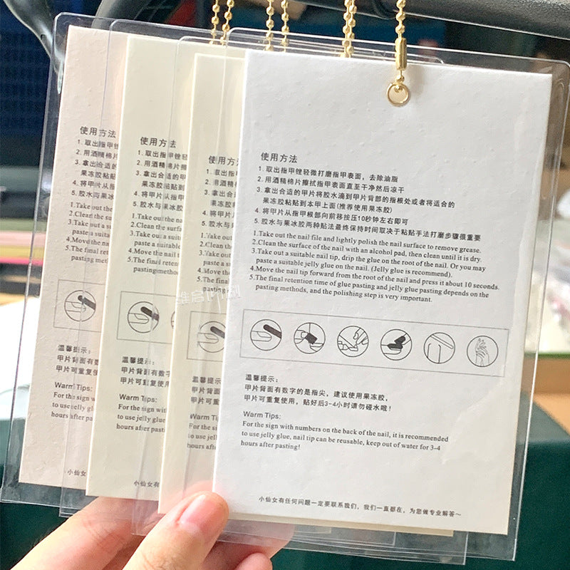 Elegant Gold Wave Nail Display Card for Press-On Nails