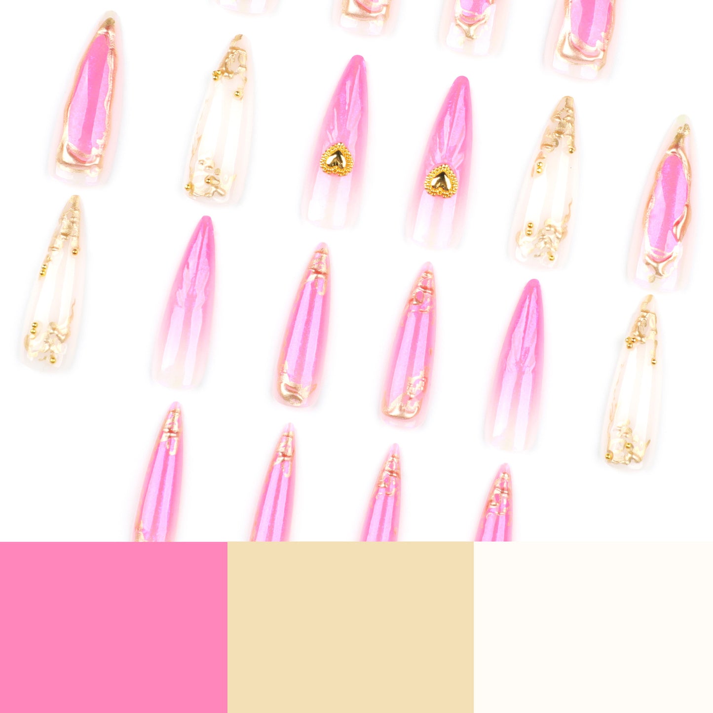 3D water droplets gradually change wearable nail piece fake nail Europe and the United States wear nail wholesale long tip reproducible nail fake nail｜365nails