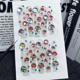 Unhas longas estilo supr water pip aurora AB magic glass bads handmad press-on longas ｜365nails