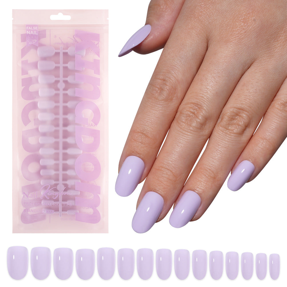 Nail Tips Press on nails Solid color glossy removable 120 pieces Boxed wearable prefabricated nail piece False nail piece Patch nail art