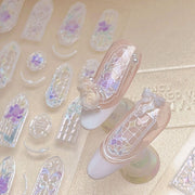Stained Glass Window: "Gothic Cathedral Glow" – 5D Embossed Nail Sticker