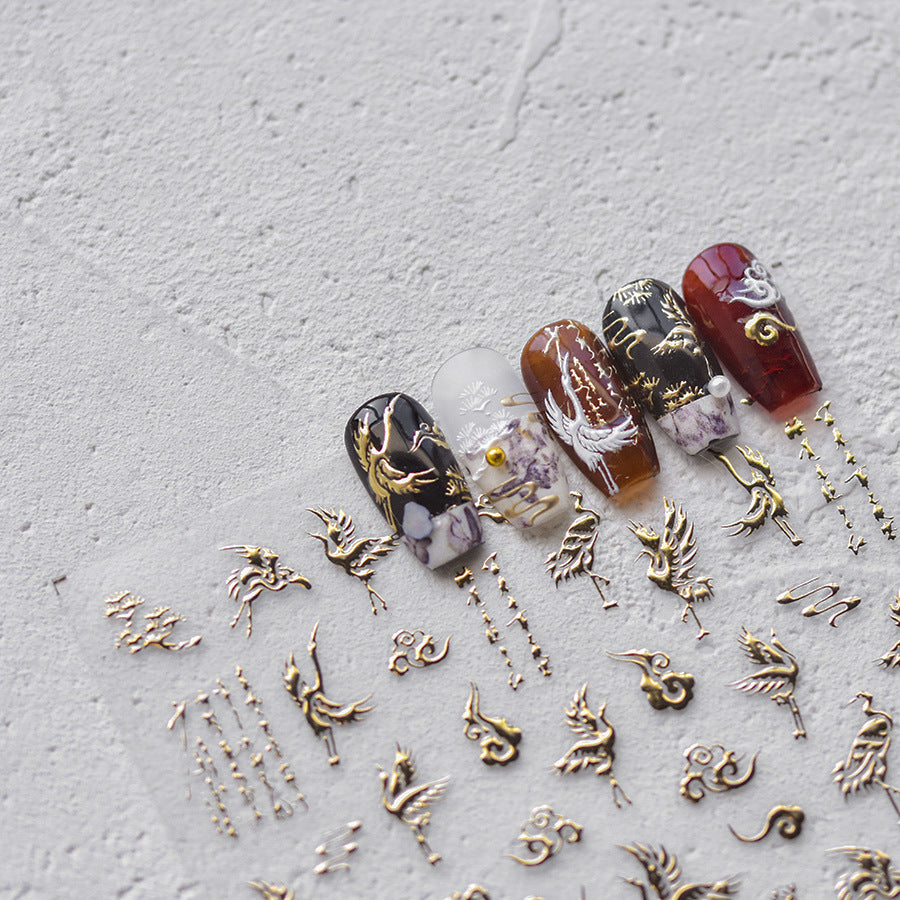 365nails : « Phénix holographique et chaîne » – Autocollants nail art