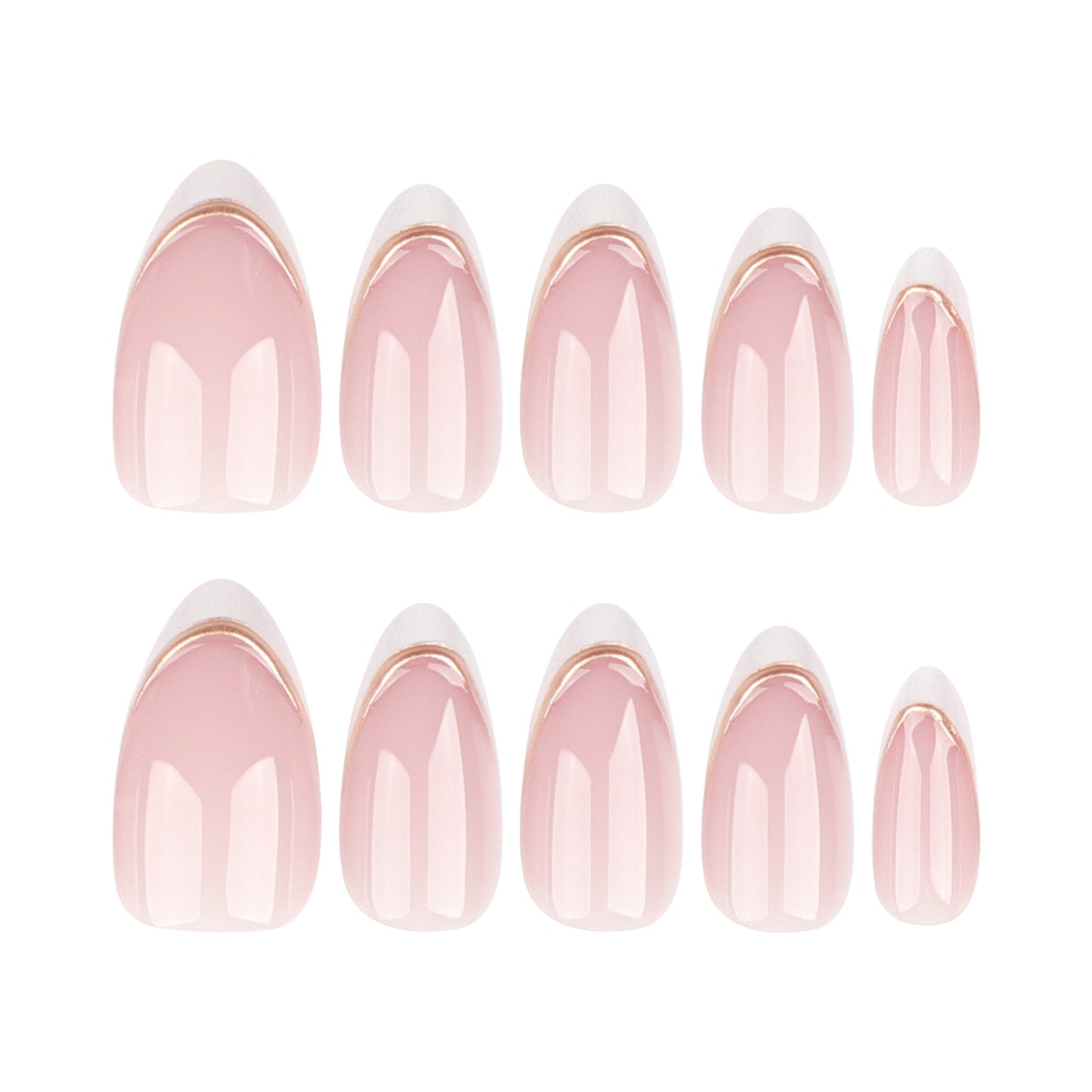 Manicura francesa blanca sencilla con rayas doradas 3D, acabado extraíble | 365nails