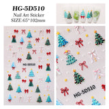 Original Christmas Nail Art Sticker 5D Embossed Three-dimensional Happy Christmas Elements DIY Nail Sticker Ornament HG