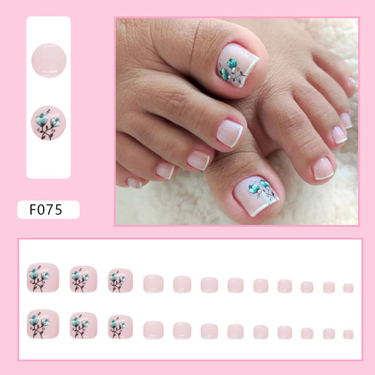 Unhas postiças francesas simples, elegantes e frescas para o verão, novas flores, use armadura, doce menina, vento, unhas postiças, armadura｜365nails