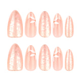 New summer products, white fresh flower manicure, fake nails, almond-shaped wearable nail pieces, wearable nail wholesale｜365nails