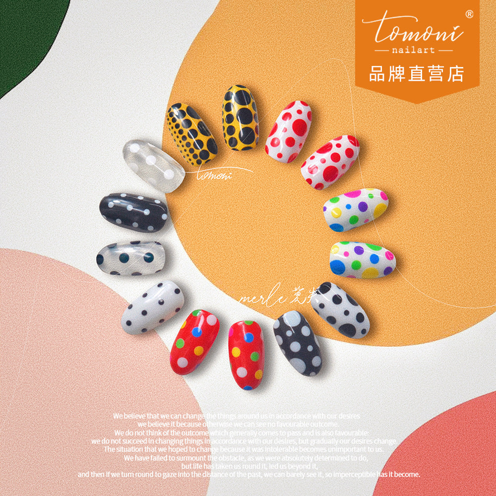 365nails: "Black White Polka Dot Gradient" – nail art stickers