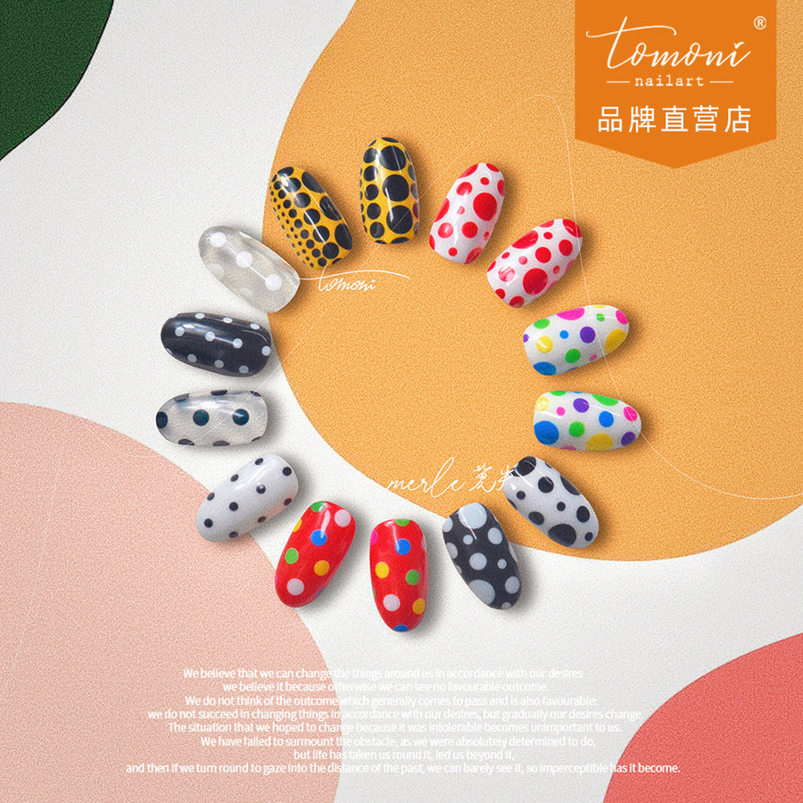 365nails: 블랙 화이트 도트 그라데이션 네일 스티커